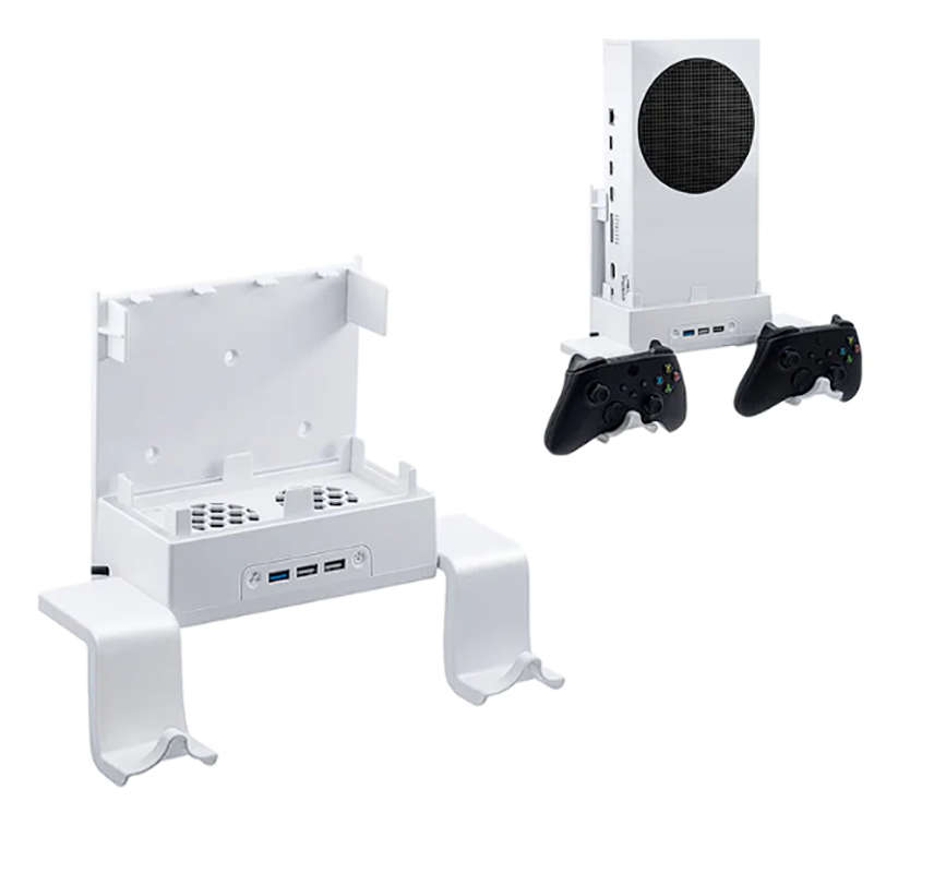 Xbox Series S Wall-Mounted Color Changing Cooling Dock With Controller Hook