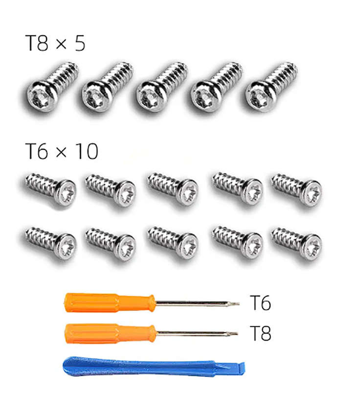 XBOX Controller Torx Security Screws Set T6 + T8 Screws with Screwdriver Kit
