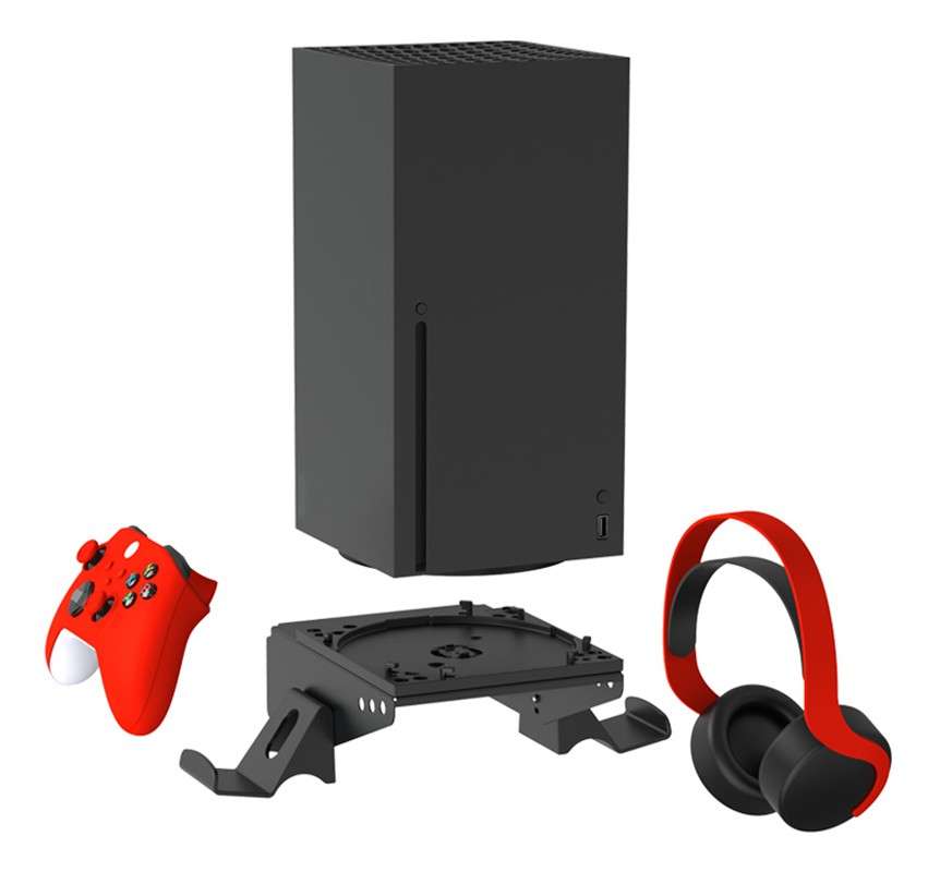 Xbox Series X Console Wall Mount with Headset + Controller Bracket