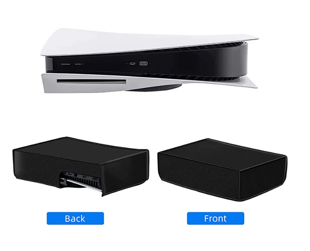 PS5 Horizontal Dust Cover for Digital Edition and Ultra HD Consoles Black