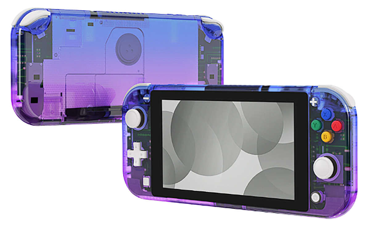 NS Switch Lite Complete Shell Kit Glossy Gradient Translucent Bluebell