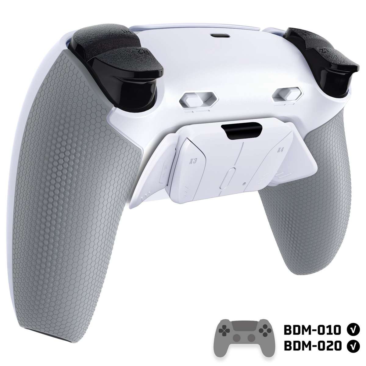 Ps5 Dualsense Controller NEW Plus MAX Edition Back Button Mod Kit Rise4 Rubberized White for BDM-...