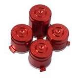 XBOX ONE CONTROLLER METAL ABXY BUTTON SET BULLET STYLE NICKEL RUBY RED