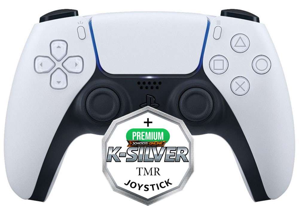 PlayStation 5 DualSense Controller Wireless Modded FPS White with Drift Resistant TMR Joysticks a...