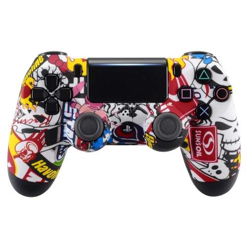 PS4 Dualshock 4 V2 Front Faceplate Art Series Sticker Bomb