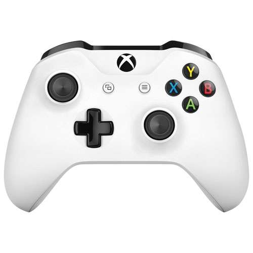 Xbox One S Wireless Controller White + 3.5mm stereo headset jack + Bluetooth Factory Refurbished
