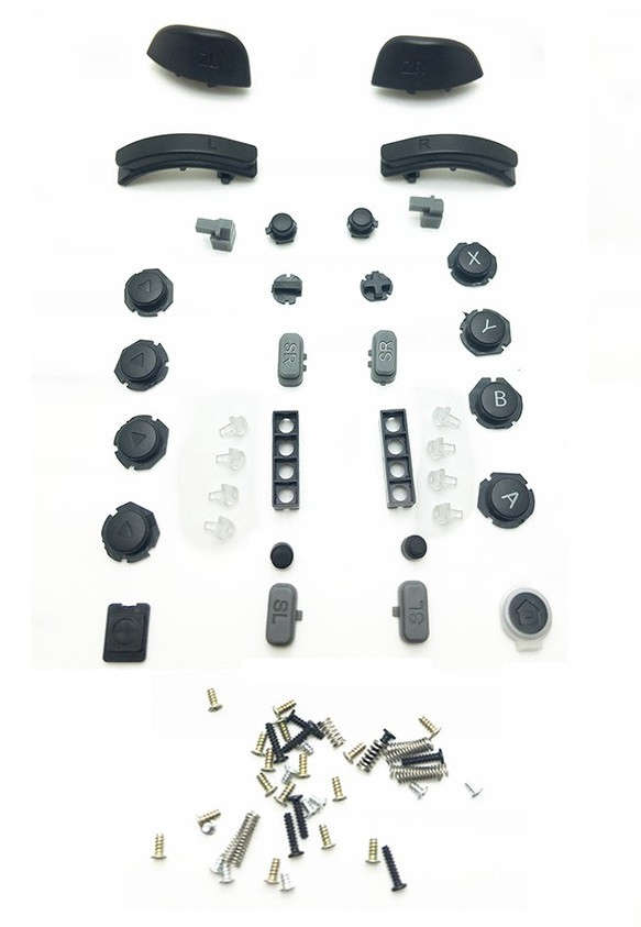 Nintendo Switch L R Joycon Controller Complete Key Button with Screws Set Black