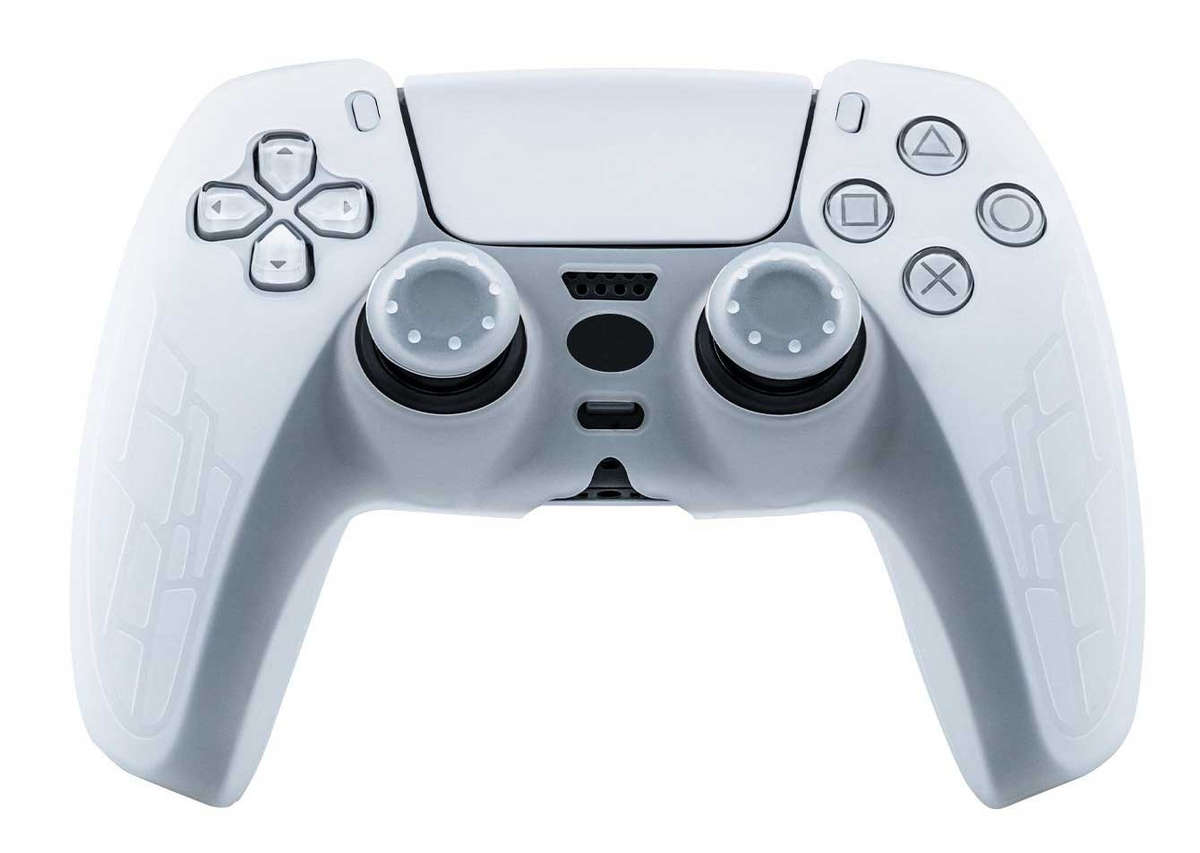 DS5 CONTROLLER SILICONE GLOVE WITH THUMBSTICKS TRANSPARENT WHITE