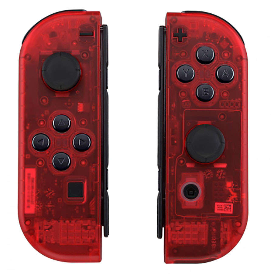 NS Switch Joy-con Left and Right Replacement Case Set Clear Transparent Red