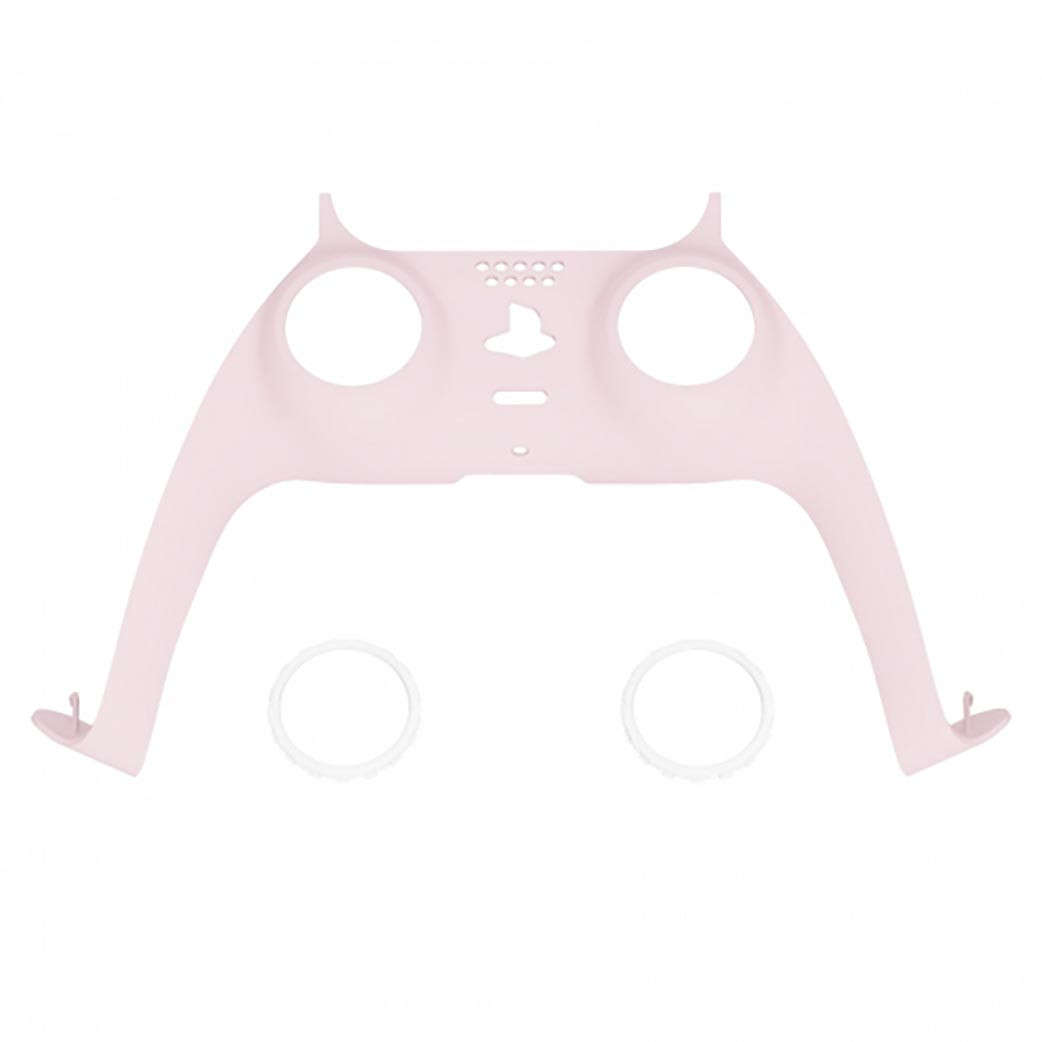 PS5 Dualsense Controller Plastic Trim with Accent Rings Soft Touch Sakura Pink
