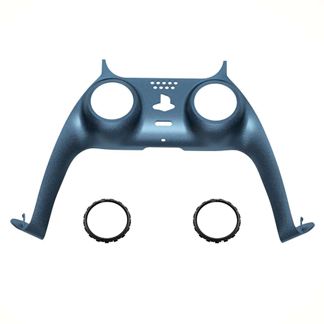 PS5 Dualsense Controller Plastic Trim with Accent Rings Matte UV Regal Blue