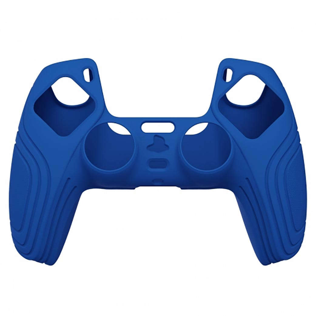 DS5 DUALSENSE CONTROLLER SURE GRIP SILICONE GLOVE With Black Joystick Caps Samurai Edition Deep Blue