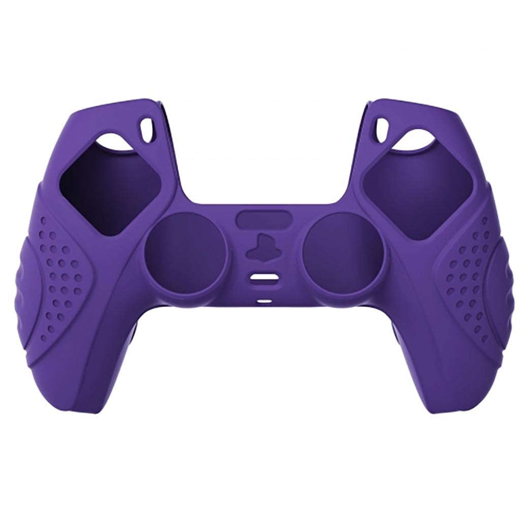 DS5 DUALSENSE CONTROLLER SURE GRIP SILICONE GLOVE With Black Joystick Caps Guardian Edition Dark Pur