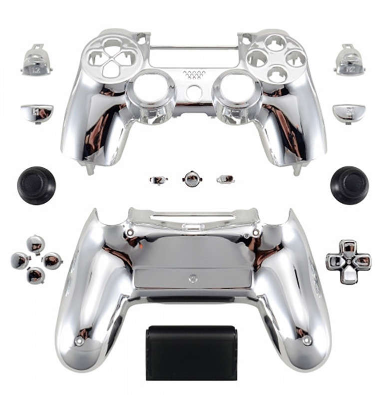 PS4 DUALSHOCK 4 V2 COMPLETE SHELL SERIES MIRROR GLOSS SILVER
