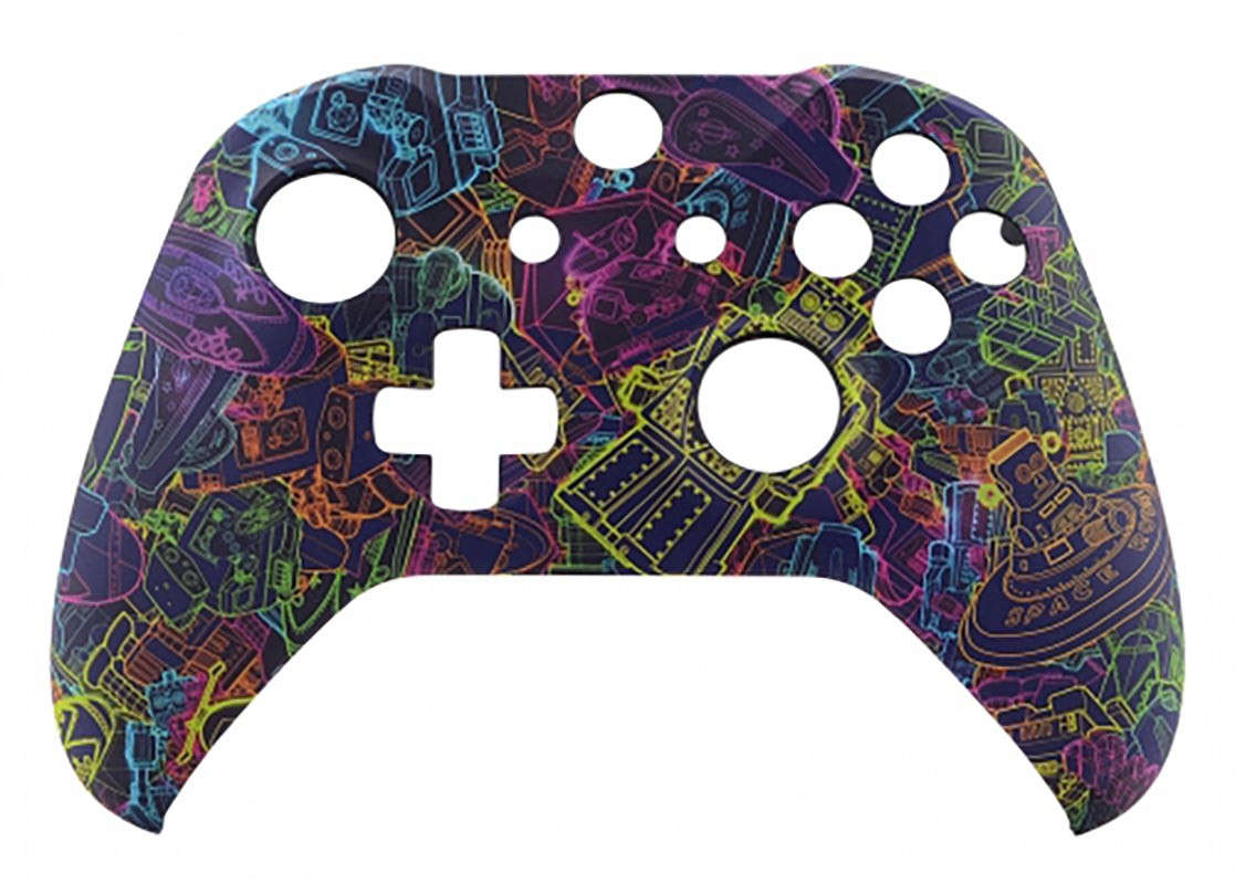 XBOX ONE S Controller Front Faceplate Art Series Soft Touch Neon Novel