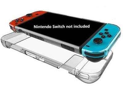 Nintendo Switch Gamepad 7in1 Transparent Crystal Protecting Cover Case with TPU Grips Clear