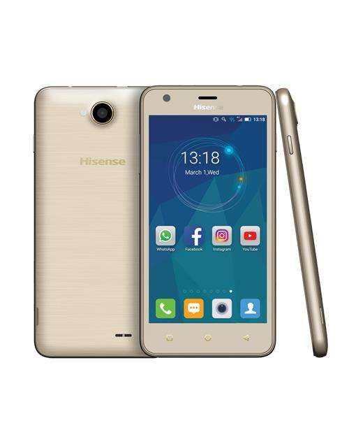 Hisense U962 Gold Smarphone - 8GB on-board memory, 1GB Ram, Quad Core 1.2GHz Processor, Front Camera