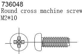 Set of bolts hexagon M2x10mm 6pcs fs736048 - 0.10kg