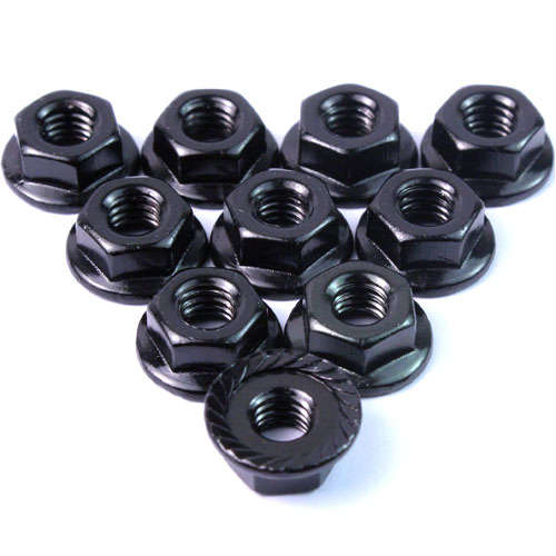 (#LN-M4S-BK) 4mm Aluminium Serrated Lock Nut 10pcs (BK)  - 0.10kg