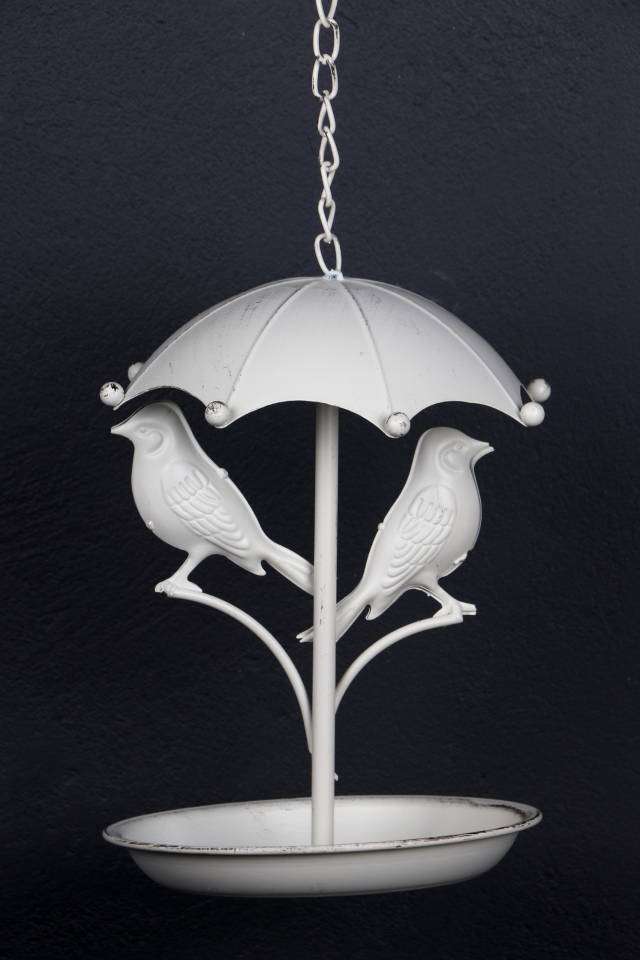 Umbrella Bird Feeder Antique White