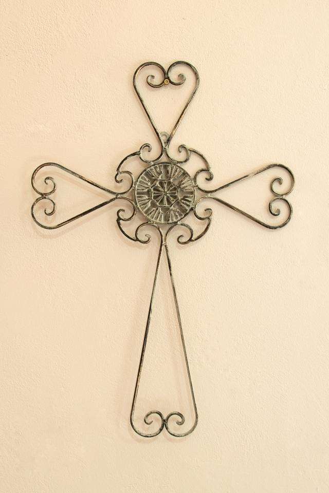 Cross Wall Decor Antique Grey