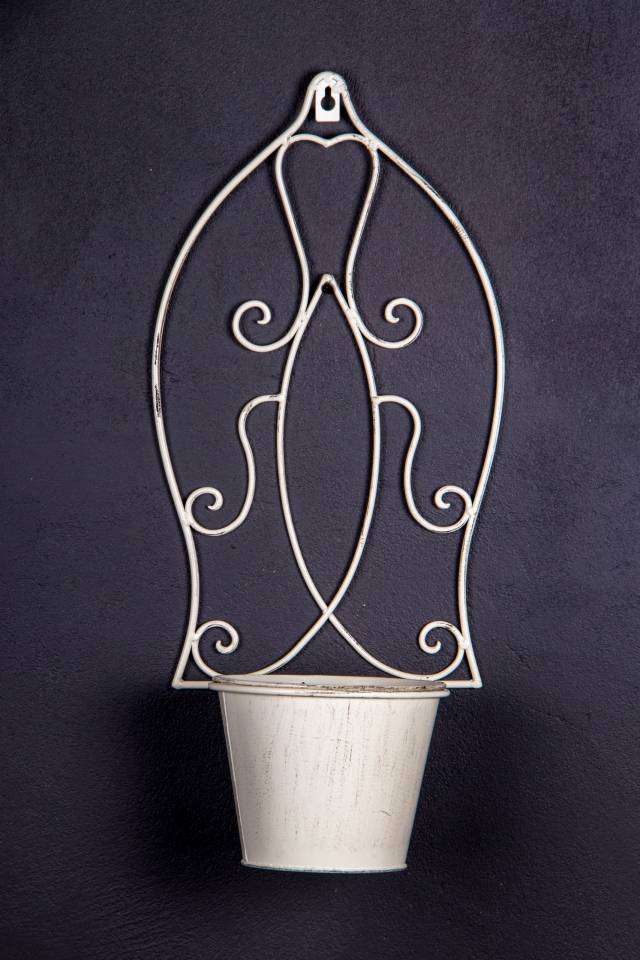 Wallmounted Potholder & Pot Antique White