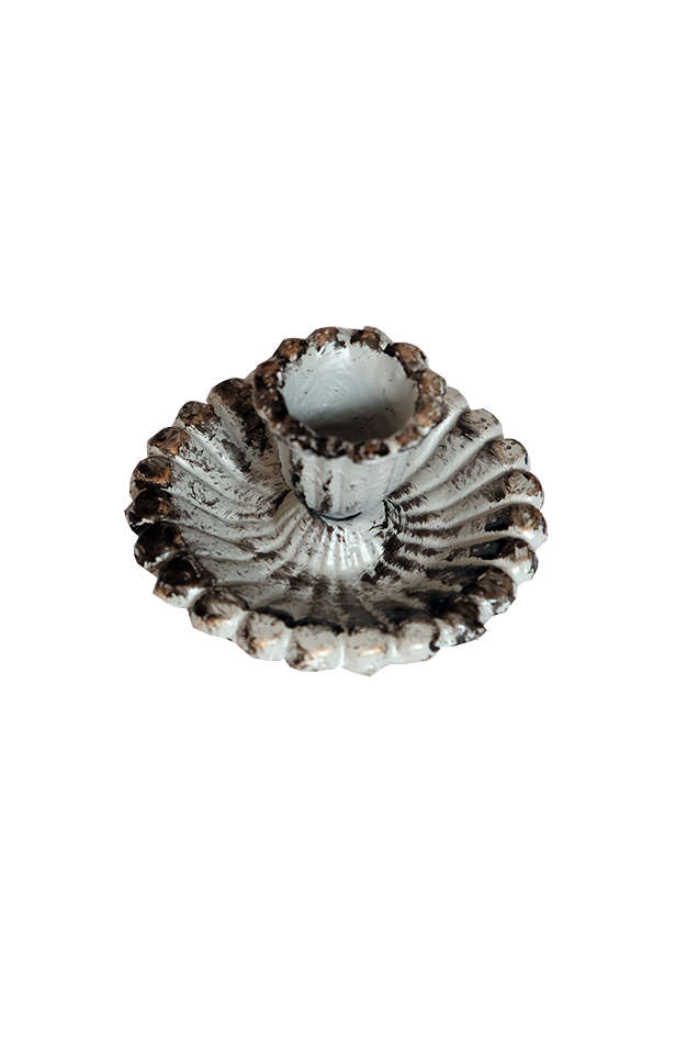 Small Candle Holder Antique Grey