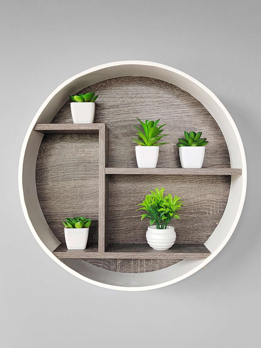 Circle Wall Shelf with 3 Shelf