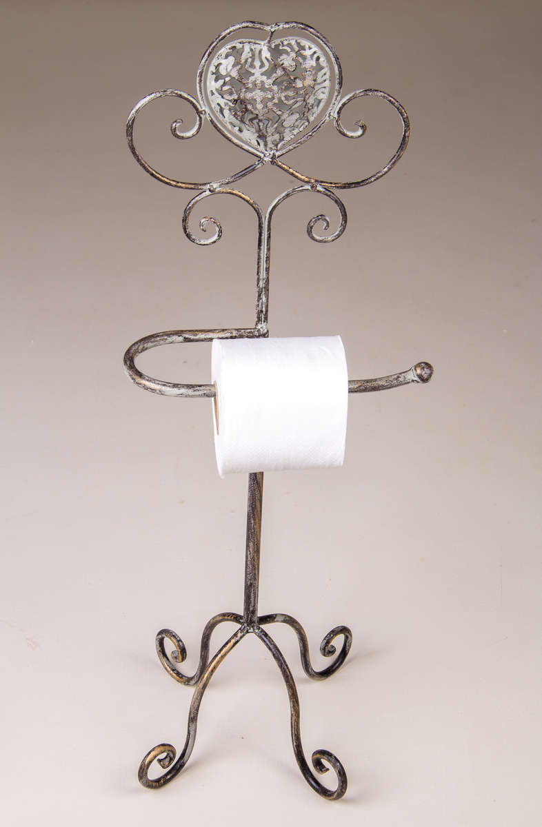 Toilet Roll Holder Stand Antique Grey