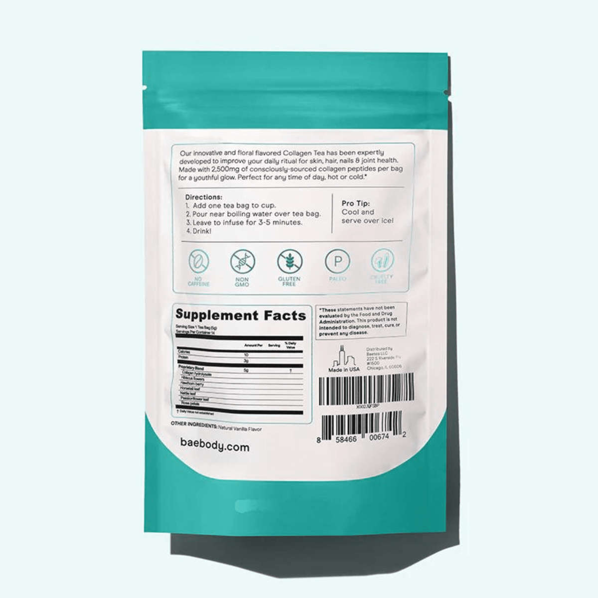 Baebody Collagen Hibiscus Vanilla Tea