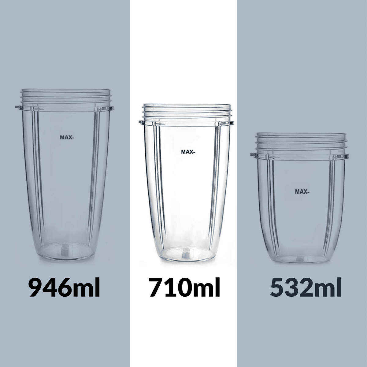 Tall replacement Nutribullet cup (710ml) works with 600W and 900W