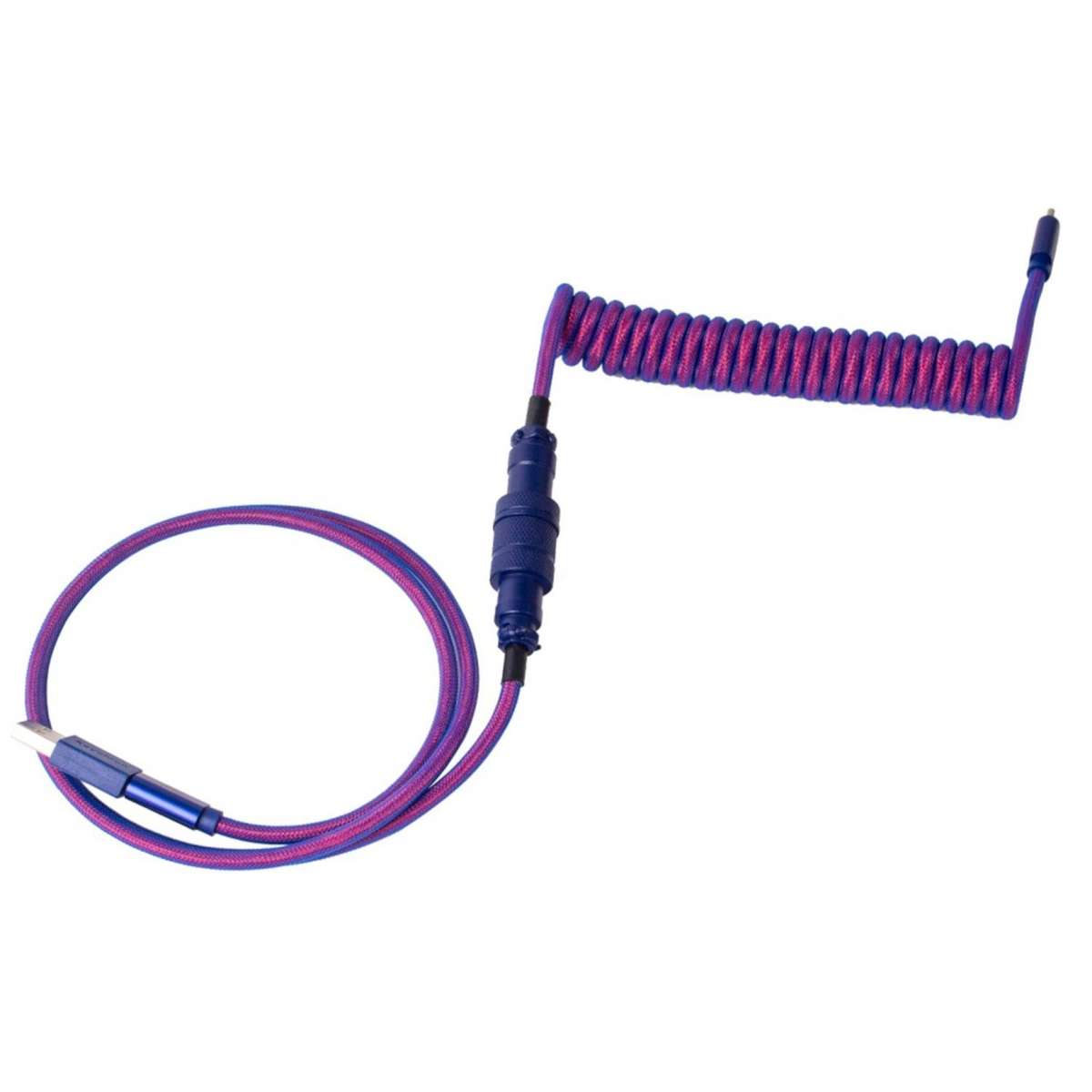 Keychron Premium Coiled Aviator USB Cable | Type-C + USB-A Adapter | Detachable Aviator Connector...