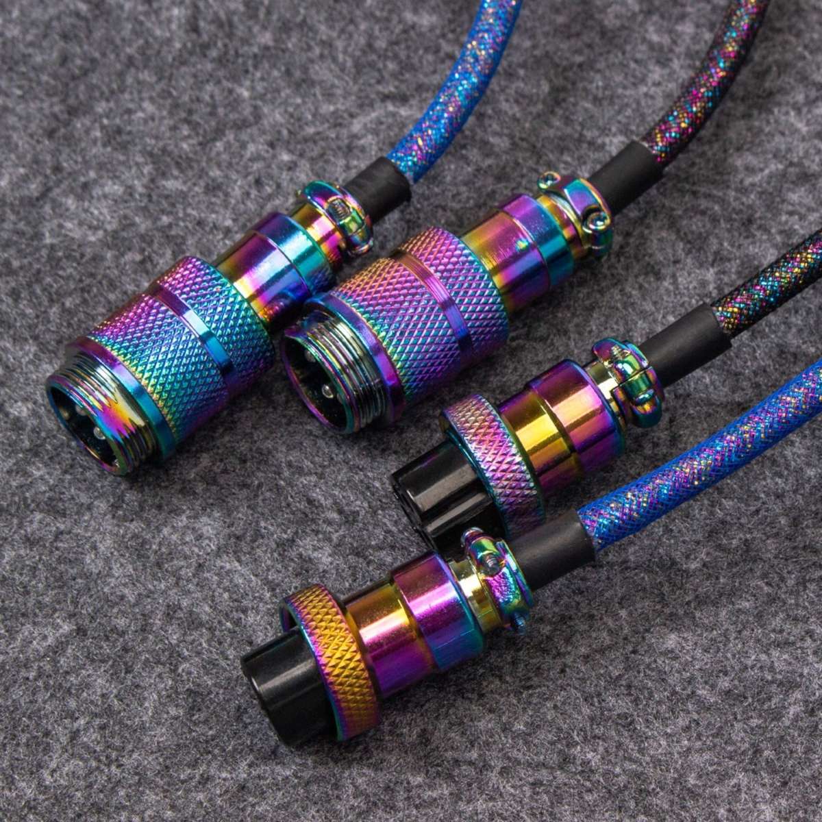 Keychron Premium Coiled Aviator USB Cable | Type-C + USB-A Adapter | Detachable Aviator Connector...