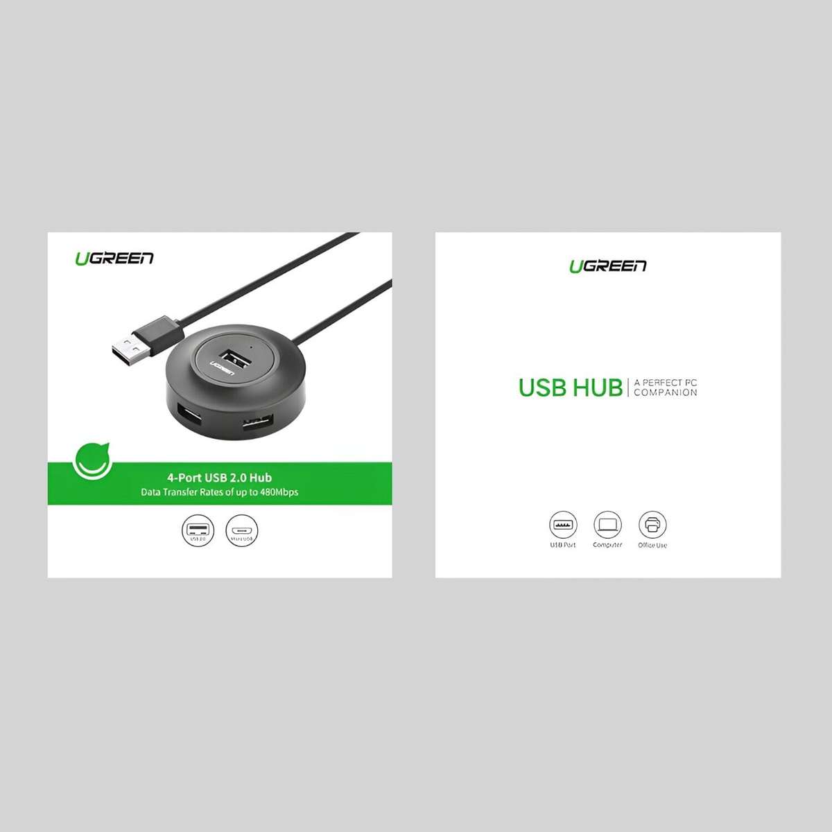 UGREEN 4-IN 1 USB 2.0 Hub (20777) - Black