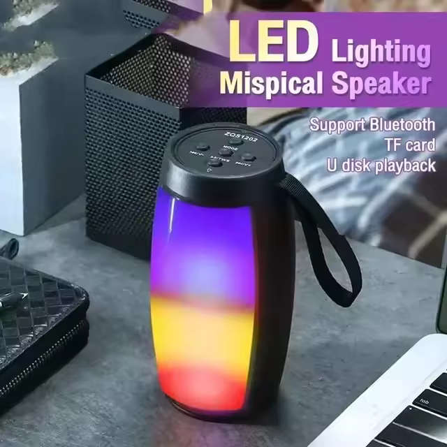 Mini Speakers - Wireless Portable Bluetooth Speaker with LED RGB Lights ...