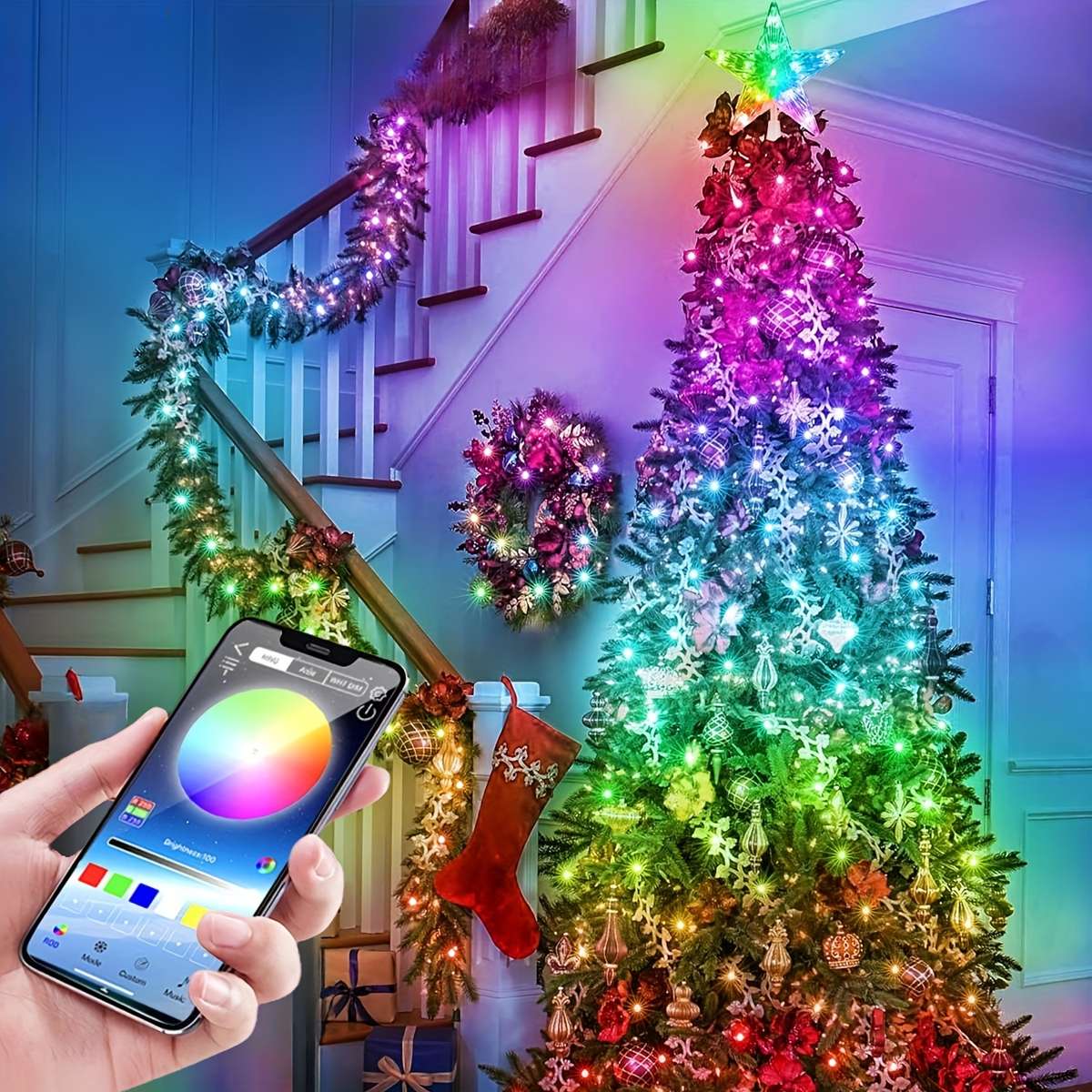 Holiday Decor - Christmas Lights Smart App Light String 20 Meters 200 ...