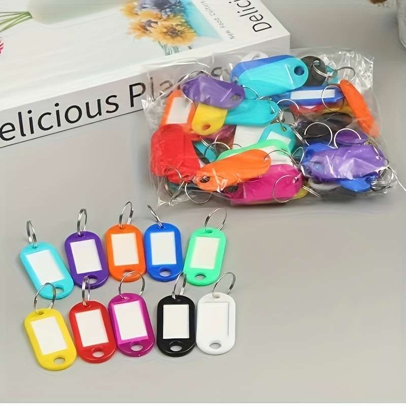 Keyrings & Novelty - Premium Color Coded Key Tags With Clear Id Window ...