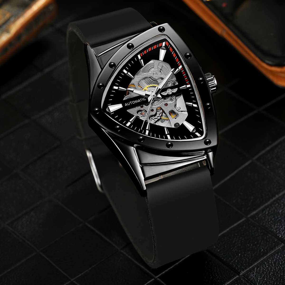 Men's Watches - Luxury Sports Triangle Skeleton Automatic Mechanical ...
