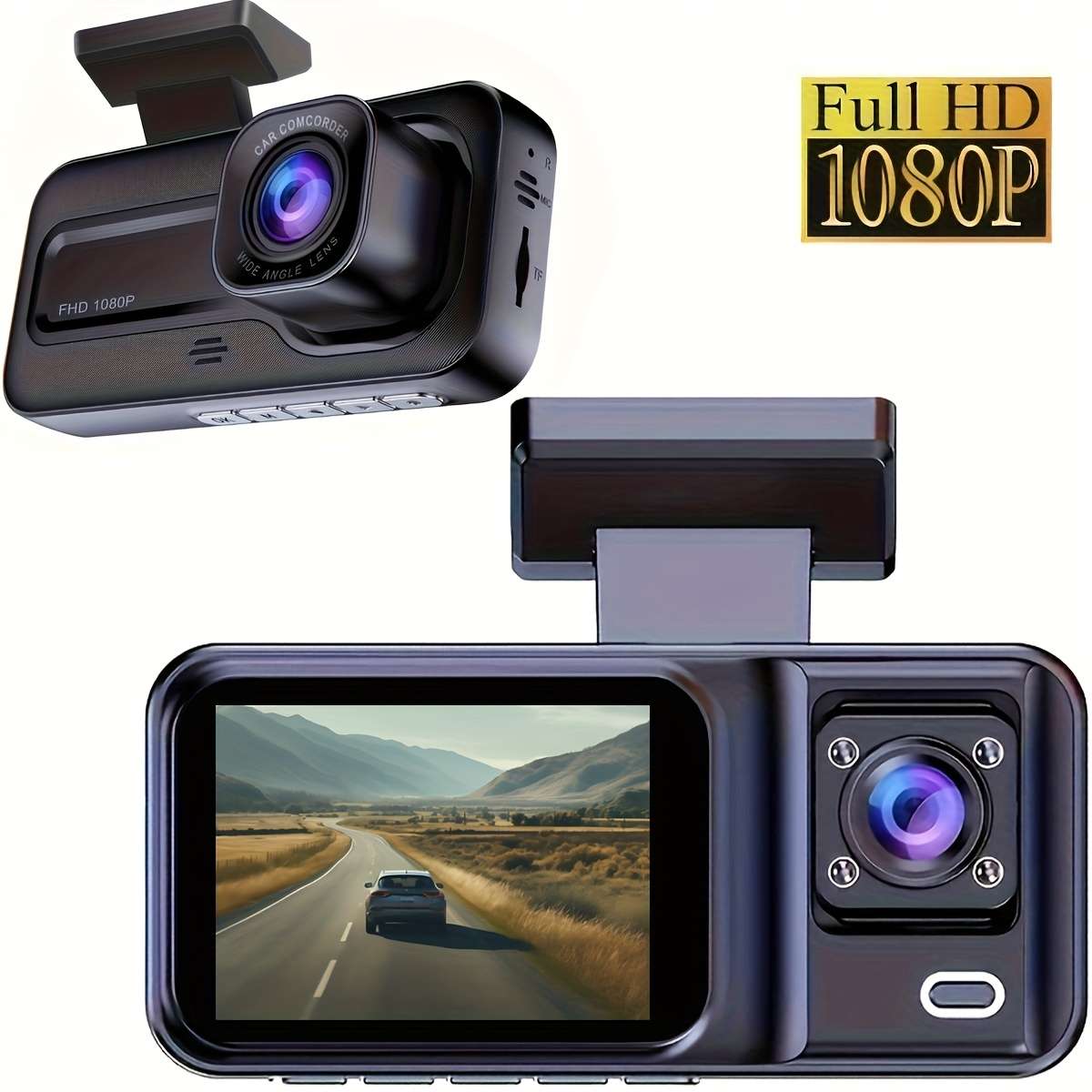 Dash Cameras - Zkcamspy Dual Lens Dash Cam With Front Hd Inside