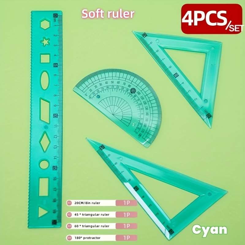 Wust Not Ruler Rulers & Math Sets - Ruler Color Soft Rulercyan for sale in Outside ...