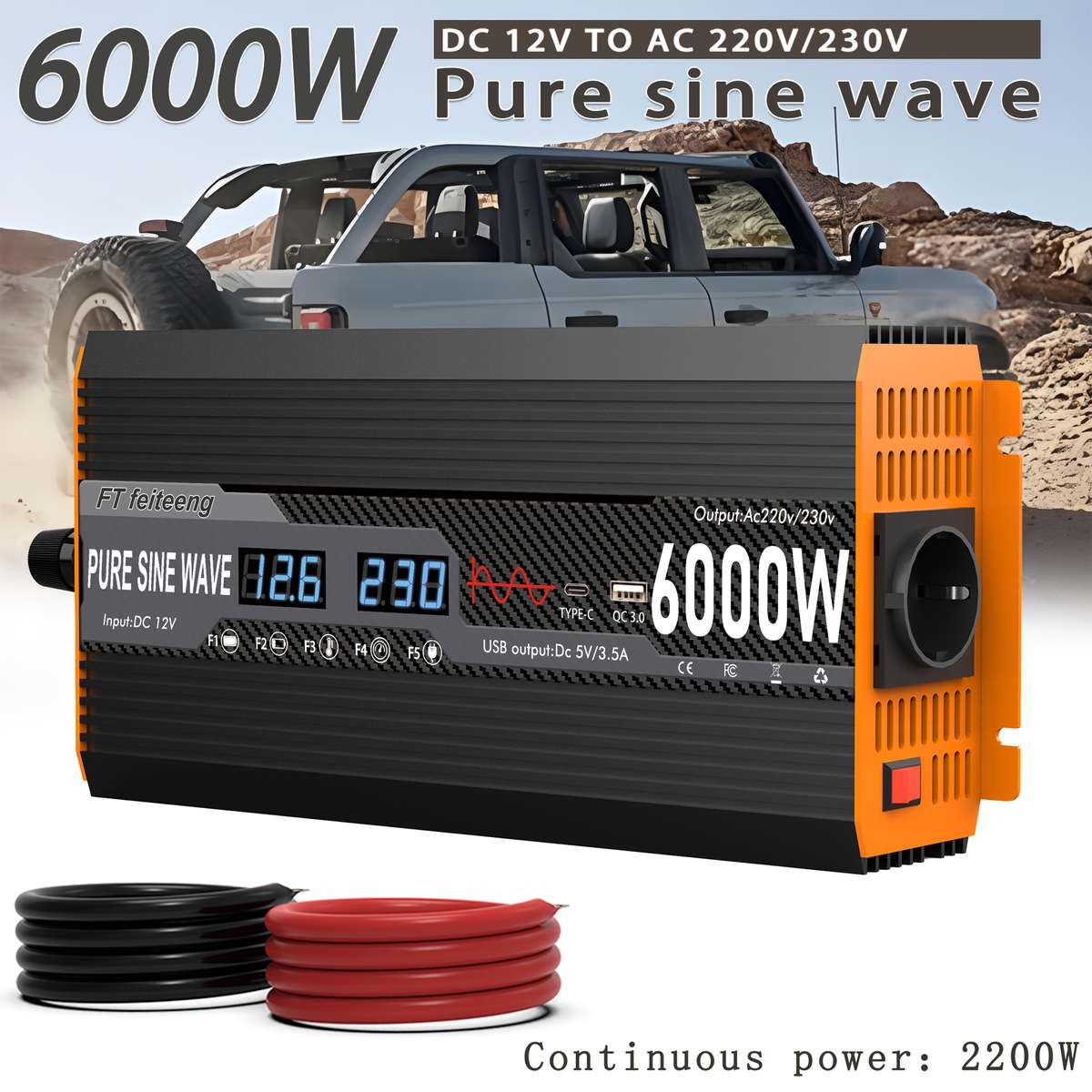 Inverters - Efficient 6000W4500W2500W Peak Heavy Duty Pure Sine Wave ...