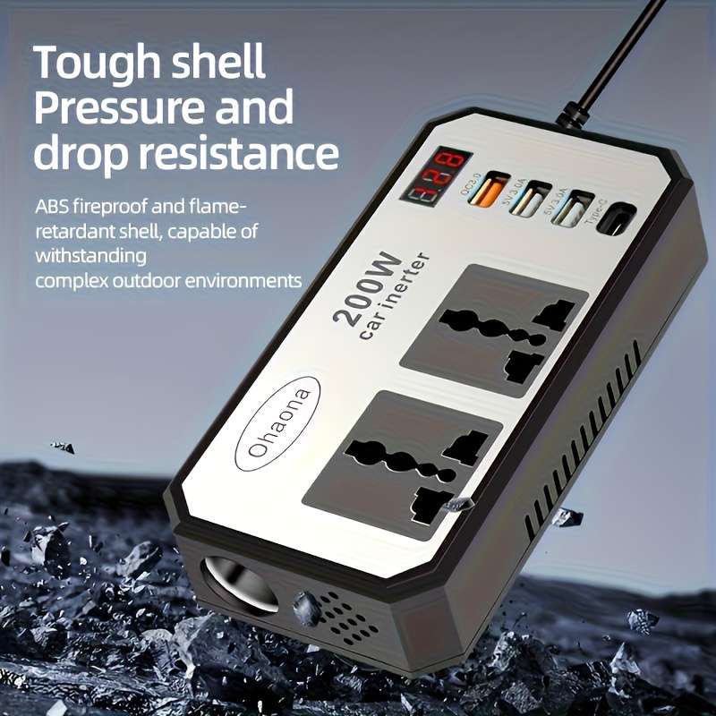 Inverters - Compact 200W Car Inverter 12V24V 110V220V Power Converter ...