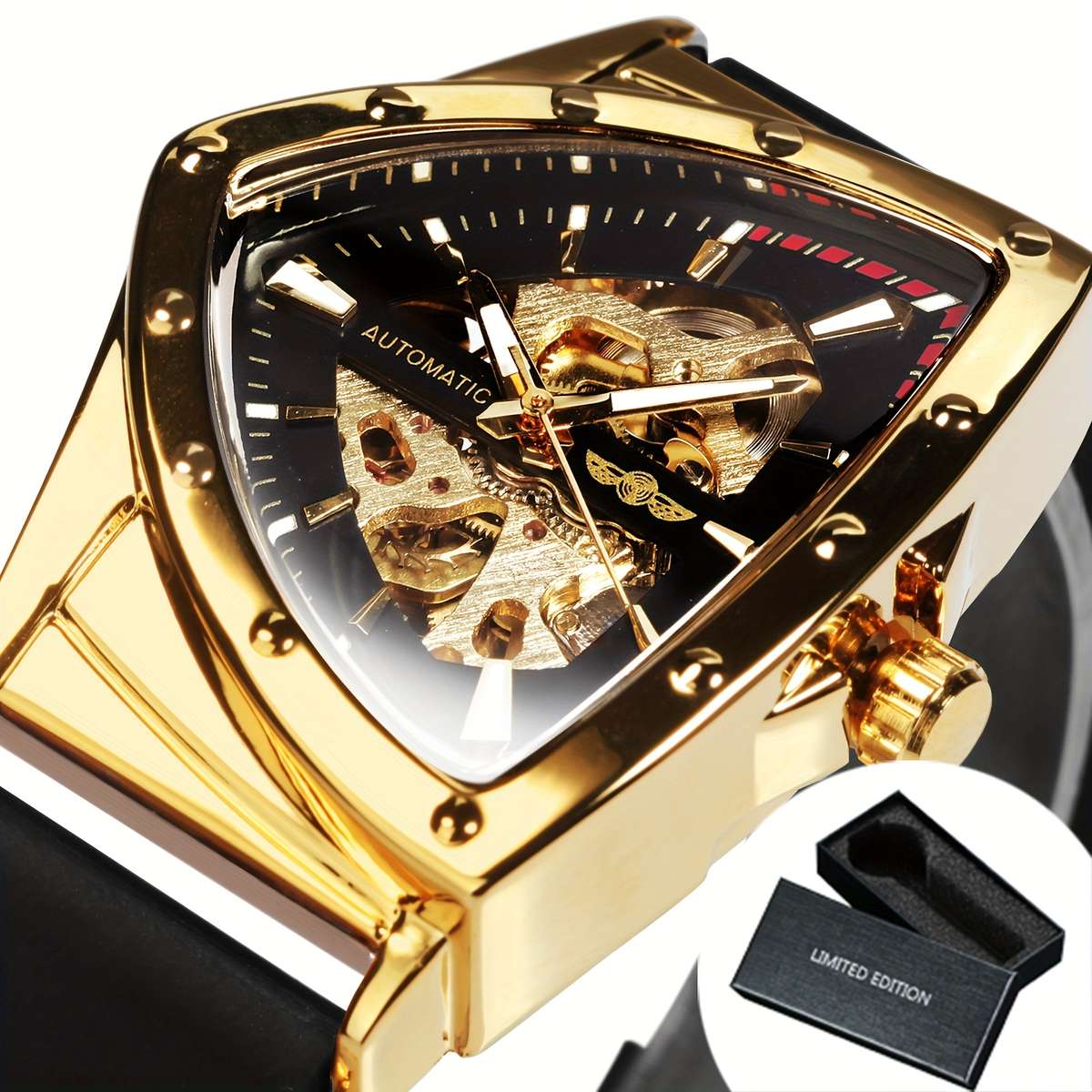 Men's Watches - Luxury Sports Triangle Skeleton Automatic Mechanical ...