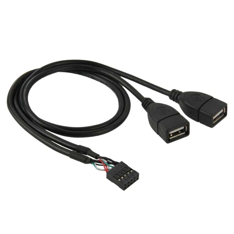Usb Pin Header Female USB Cables - 10 Pin Motherboard Female Header to 2 USB 2.0 Female ...