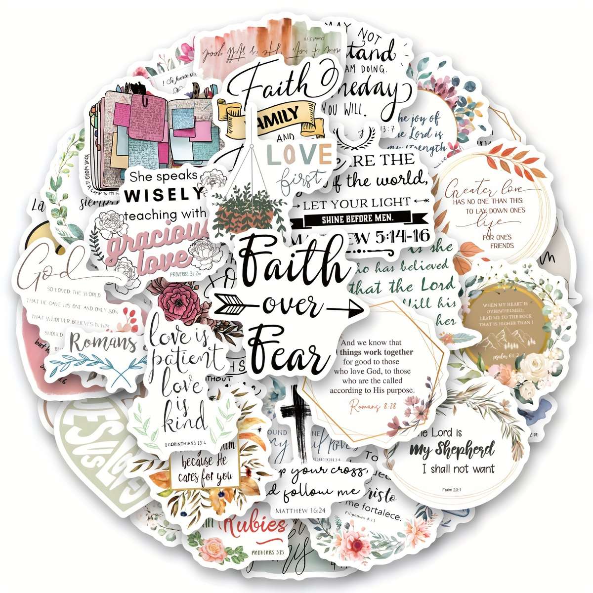 Stickers - 50pcs Jesus Bible Stickers Jesus Christian Themed Stickers ...