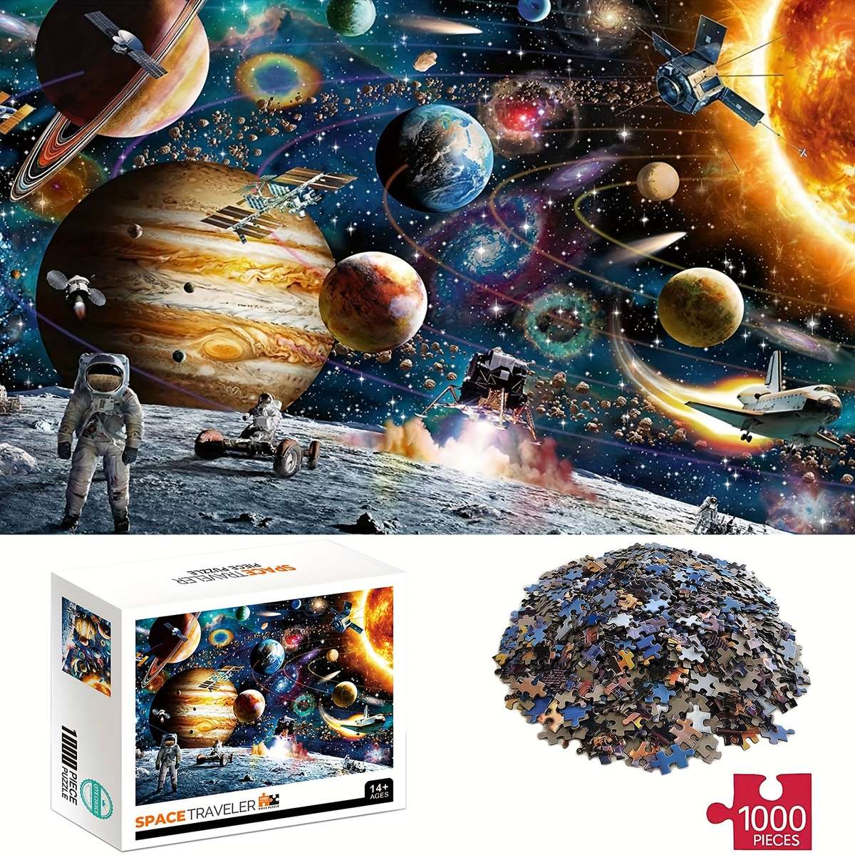 Other Puzzles - 1000pcs Space Traveler Jigsaw Puzzle Vibrant Outer ...