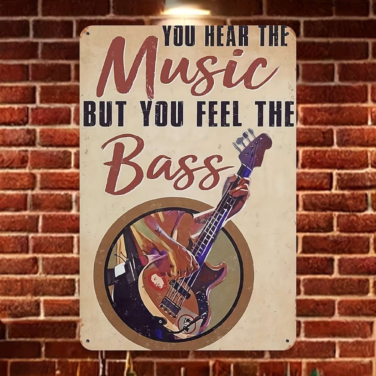 Other Home Decor - Aluminum Bass Guitar Poster Sign You Hear The Music ...