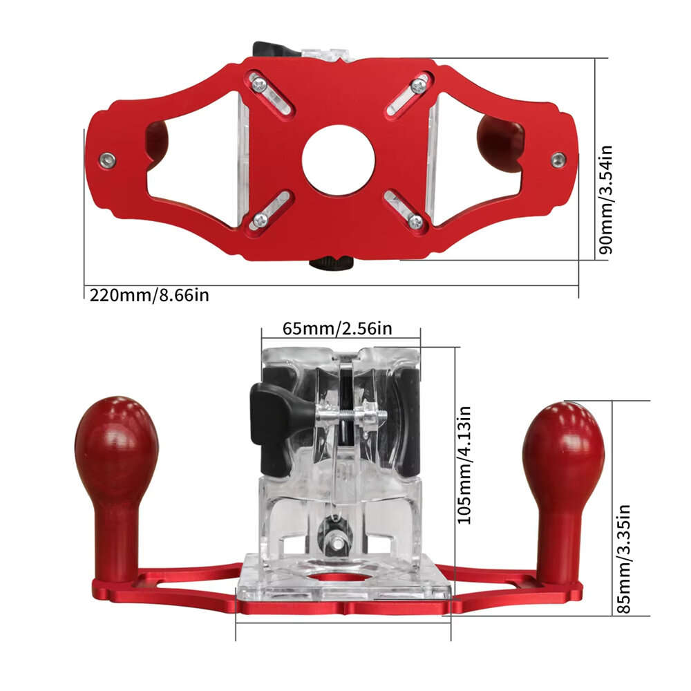 Drills - Red - Router Base Aluminum Alloy CNC Upgraded Slotting Base ...