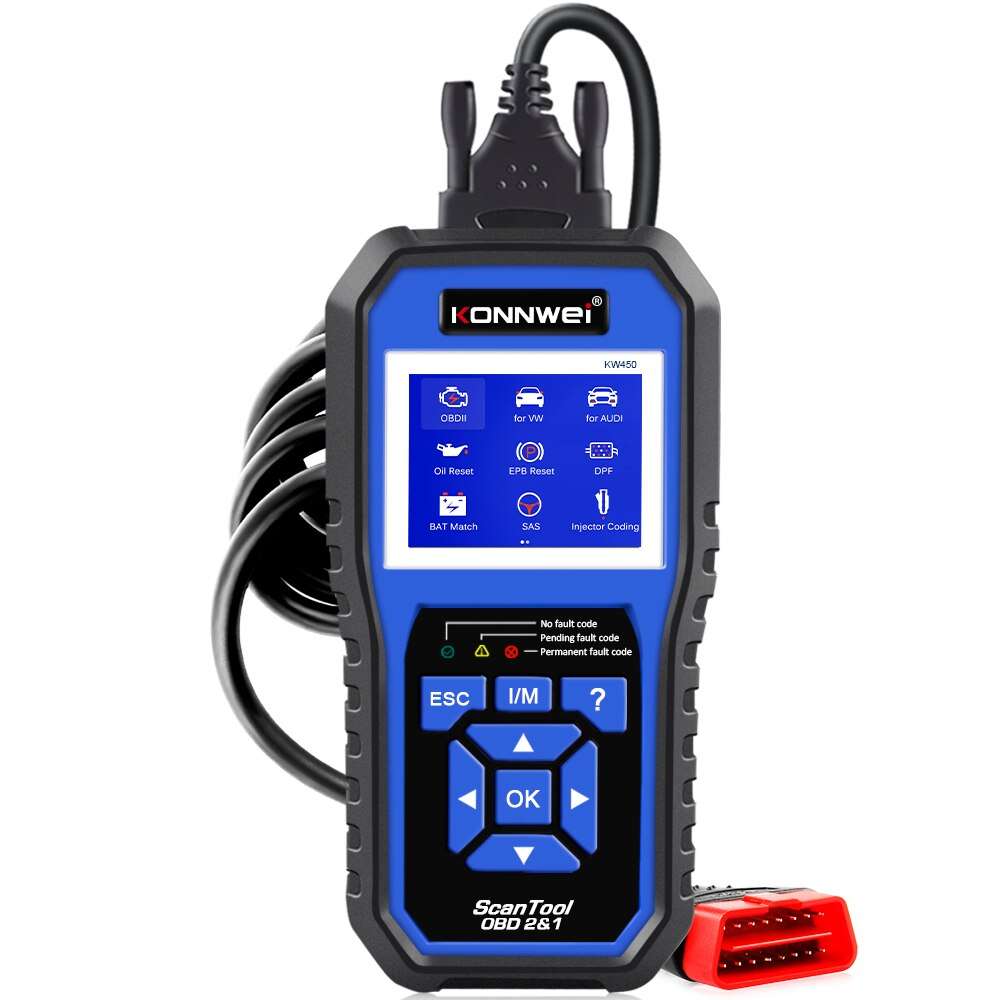 Scanner Capes Scanners - Konnwei KW450 OBD2 Car Diagnostic Scanner for VAG (VW, Audi ...