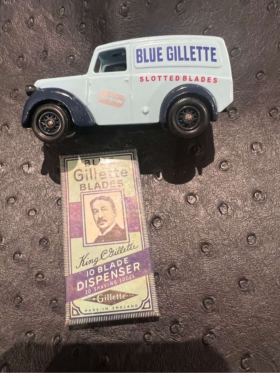 Blue Gillette Blades + Model Car